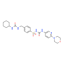 ChemSpider 2D Image | 4-{[(Cyclohexylcarbamoyl)amino]methyl}-N-{[6-(4-morpholinyl)-3-pyridinyl]carbamoyl}benzenesulfonamide | C24H32N6O5S