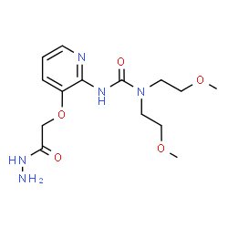 ChemSpider 2D Image | 3-[3-(2-Hydrazino-2-oxoethoxy)-2-pyridinyl]-1,1-bis(2-methoxyethyl)urea | C14H23N5O5