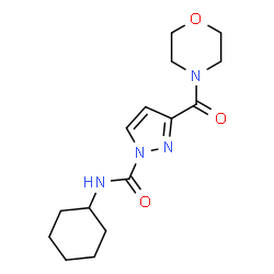 ChemSpider 2D Image | N-Cyclohexyl-3-(4-morpholinylcarbonyl)-1H-pyrazole-1-carboxamide | C15H22N4O3