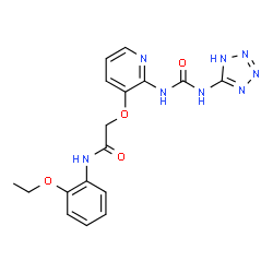 ChemSpider 2D Image | N-(2-Ethoxyphenyl)-2-({2-[(1H-tetrazol-5-ylcarbamoyl)amino]-3-pyridinyl}oxy)acetamide | C17H18N8O4