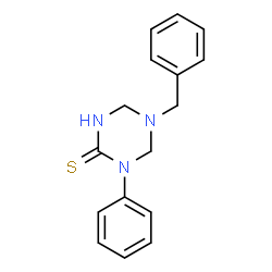 ChemSpider 2D Image | 5-Benzyl-1-phenyl-1,3,5-triazinane-2-thione | C16H17N3S