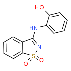 ChemSpider 2D Image | 2-[(1,1-Dioxido-1,2-benzothiazol-3-yl)amino]phenol | C13H10N2O3S