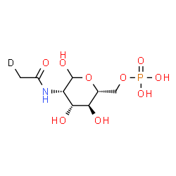 ChemSpider 2D Image | 2-Deoxy-2-[(2-~2~H_1_)ethanoylamino]-6-O-phosphono-D-mannopyranose | C8H15DNO9P