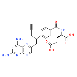 ChemSpider 2D Image | N-{4-[1-(2,4-Diamino-6-pteridinyl)-4-pentyn-2-yl]benzoyl}-D-glutamic acid | C23H23N7O5