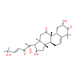 ChemSpider 2D Image | (2S,4R,9alpha,16alpha,23E)-2,16,20,25-Tetrahydroxy-9,10,14-trimethyl-4,9-cyclo-9,10-secocholesta-5,23-diene-1,11,22-trione | C30H44O7