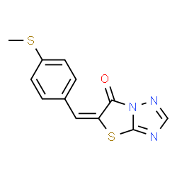ChemSpider 2D Image | (5E)-5-[4-(Methylsulfanyl)benzylidene][1,3]thiazolo[3,2-b][1,2,4]triazol-6(5H)-one | C12H9N3OS2