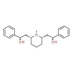 ChemSpider 2D Image | (1S,1'R)-2,2'-[(2R,6S)-1-Methyl-2,6-piperidinediyl]bis(1-phenylethanol) | C22H29NO2
