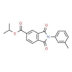 ChemSpider 2D Image | Isopropyl 2-(3-methylphenyl)-1,3-dioxo-5-isoindolinecarboxylate | C19H17NO4