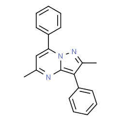 ChemSpider 2D Image | 2,5-Dimethyl-3,7-diphenylpyrazolo[1,5-a]pyrimidine | C20H17N3
