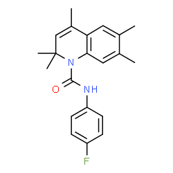 ChemSpider 2D Image | N-(4-Fluorophenyl)-2,2,4,6,7-pentamethyl-1(2H)-quinolinecarboxamide | C21H23FN2O