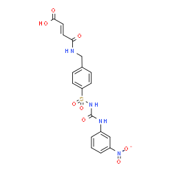 ChemSpider 2D Image | (2E)-4-[(4-{[(3-Nitrophenyl)carbamoyl]sulfamoyl}benzyl)amino]-4-oxo-2-butenoic acid | C18H16N4O8S
