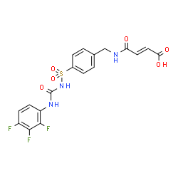 ChemSpider 2D Image | (2E)-4-Oxo-4-[(4-{[(2,3,4-trifluorophenyl)carbamoyl]sulfamoyl}benzyl)amino]-2-butenoic acid | C18H14F3N3O6S