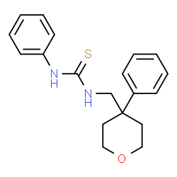 ChemSpider 2D Image | 1-Phenyl-3-[(4-phenyltetrahydro-2H-pyran-4-yl)methyl]thiourea | C19H22N2OS