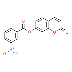 ChemSpider 2D Image | 2-Oxo-2H-chromen-7-yl 3-nitrobenzoate | C16H9NO6
