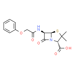 ChemSpider 2D Image | Phenoxymethylpenicillin | C16H18N2O5S