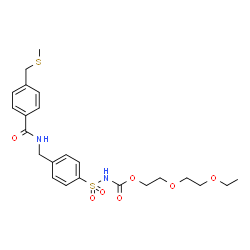 ChemSpider 2D Image | 2-(2-Ethoxyethoxy)ethyl ({4-[({4-[(methylsulfanyl)methyl]benzoyl}amino)methyl]phenyl}sulfonyl)carbamate | C23H30N2O7S2