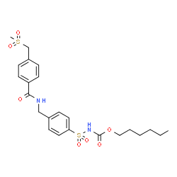 ChemSpider 2D Image | Hexyl ({4-[({4-[(methylsulfonyl)methyl]benzoyl}amino)methyl]phenyl}sulfonyl)carbamate | C23H30N2O7S2
