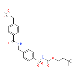 ChemSpider 2D Image | 3,3-Dimethylbutyl ({4-[({4-[(methylsulfonyl)methyl]benzoyl}amino)methyl]phenyl}sulfonyl)carbamate | C23H30N2O7S2
