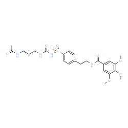 ChemSpider 2D Image | N-[2-(4-{[(3-Acetamidopropyl)carbamoyl]sulfamoyl}phenyl)ethyl]-3,4,5-trimethoxybenzamide | C24H32N4O8S