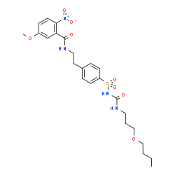 ChemSpider 2D Image | N-[2-(4-{[(3-Butoxypropyl)carbamoyl]sulfamoyl}phenyl)ethyl]-5-methoxy-2-nitrobenzamide | C24H32N4O8S