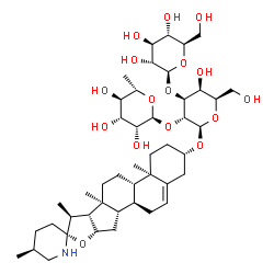 ChemSpider 2D Image | (3beta,22alpha,25S)-Spirosol-5-en-3-yl 6-deoxy-alpha-L-mannopyranosyl-(1->2)-[beta-D-glucopyranosyl-(1->3)]-beta-D-galactopyranoside | C45H73NO16