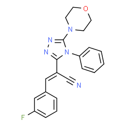ChemSpider 2D Image | (2E)-3-(3-Fluorophenyl)-2-[5-(4-morpholinyl)-4-phenyl-4H-1,2,4-triazol-3-yl]acrylonitrile | C21H18FN5O