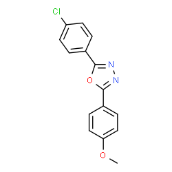 ChemSpider 2D Image | 2-(4-Chlorophenyl)-5-(4-methoxyphenyl)-1,3,4-oxadiazole | C15H11ClN2O2