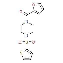 ChemSpider 2D Image | 2-Furyl[4-(2-thienylsulfonyl)-1-piperazinyl]methanone | C13H14N2O4S2