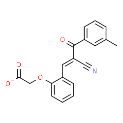ChemSpider 2D Image | {2-[(1E)-2-Cyano-3-(3-methylphenyl)-3-oxo-1-propen-1-yl]phenoxy}acetate | C19H14NO4