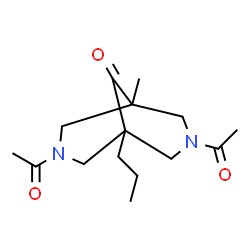 ChemSpider 2D Image | 3,7-Diacetyl-1-methyl-5-propyl-3,7-diazabicyclo[3.3.1]nonan-9-one | C15H24N2O3