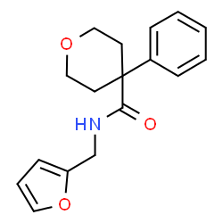 ChemSpider 2D Image | N-(2-Furylmethyl)-4-phenyltetrahydro-2H-pyran-4-carboxamide | C17H19NO3