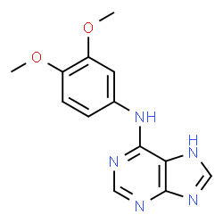 ChemSpider 2D Image | N-(3,4-Dimethoxyphenyl)-7H-purin-6-amine | C13H13N5O2