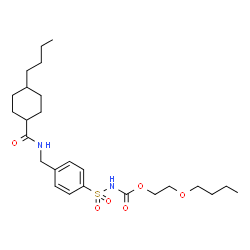 ChemSpider 2D Image | 2-Butoxyethyl {[4-({[(4-butylcyclohexyl)carbonyl]amino}methyl)phenyl]sulfonyl}carbamate | C25H40N2O6S