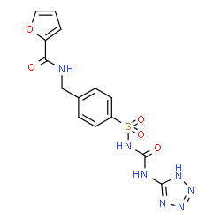 ChemSpider 2D Image | N-{4-[(1H-Tetrazol-5-ylcarbamoyl)sulfamoyl]benzyl}-2-furamide | C14H13N7O5S