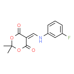 ChemSpider 2D Image | 5-{[(3-Fluorophenyl)amino]methylene}-2,2-dimethyl-1,3-dioxane-4,6-dione | C13H12FNO4