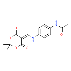 ChemSpider 2D Image | N-(4-{[(2,2-Dimethyl-4,6-dioxo-1,3-dioxan-5-ylidene)methyl]amino}phenyl)acetamide | C15H16N2O5