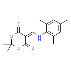 ChemSpider 2D Image | 5-[(Mesitylamino)methylene]-2,2-dimethyl-1,3-dioxane-4,6-dione | C16H19NO4