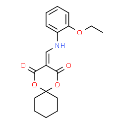 ChemSpider 2D Image | 3-{[(2-Ethoxyphenyl)amino]methylene}-1,5-dioxaspiro[5.5]undecane-2,4-dione | C18H21NO5