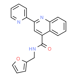 ChemSpider 2D Image | N-(2-Furylmethyl)-2-(2-pyridinyl)-4-quinolinecarboxamide | C20H15N3O2
