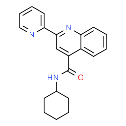 ChemSpider 2D Image | N-Cyclohexyl-2-(2-pyridinyl)-4-quinolinecarboxamide | C21H21N3O