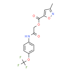 ChemSpider 2D Image | 2-Oxo-2-{[4-(trifluoromethoxy)phenyl]amino}ethyl 3-methyl-1,2-oxazole-5-carboxylate | C14H11F3N2O5