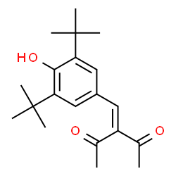 ChemSpider 2D Image | 3-[4-Hydroxy-3,5-bis(2-methyl-2-propanyl)benzylidene]-2,4-pentanedione | C20H28O3