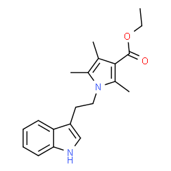 ChemSpider 2D Image | Ethyl 1-[2-(1H-indol-3-yl)ethyl]-2,4,5-trimethyl-1H-pyrrole-3-carboxylate | C20H24N2O2