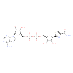 ChemSpider 2D Image | [(2R,3S,4R,5R)-5-(6-amino-9H-purin-9-yl)-3,4-dihydroxytetrahydrofuran-2-yl]methyl [(2R,3S,4R,5R)-5-(4-carbamoyl-1,3-thiazol-2-yl)-3,4-dihydroxytetrahydrofuran-2-yl]methyl dihydrogen diphosphate (non-preferred name) | C19H25N7O14P2S