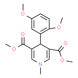ChemSpider 2D Image | Dimethyl 4-(2,5-dimethoxyphenyl)-1-methyl-1,4-dihydro-3,5-pyridinedicarboxylate | C18H21NO6