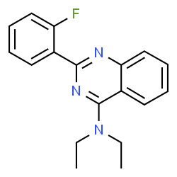 ChemSpider 2D Image | N,N-Diethyl-2-(2-fluorophenyl)-4-quinazolinamine | C18H18FN3