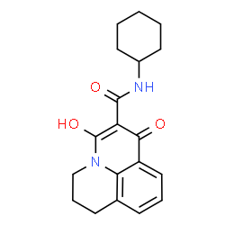 ChemSpider 2D Image | N-Cyclohexyl-3-hydroxy-1-oxo-6,7-dihydro-1H,5H-pyrido[3,2,1-ij]quinoline-2-carboxamide | C19H22N2O3
