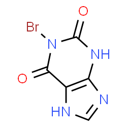 ChemSpider 2D Image | 1-Bromo-3,7-dihydro-1H-purine-2,6-dione | C5H3BrN4O2