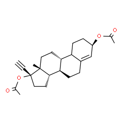 ChemSpider 2D Image | (3alpha,10xi,13alpha,17alpha)-19-Norpregn-4-en-20-yne-3,17-diyl diacetate | C24H32O4