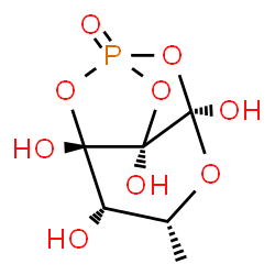 ChemSpider 2D Image | (3S,5R,6S,7S,8R)-5-Methyl-2,4,9,10-tetraoxa-1-phosphatricyclo[5.2.1.0~3,8~]decane-3,6,7,8-tetrol 1-oxide | C6H9O9P